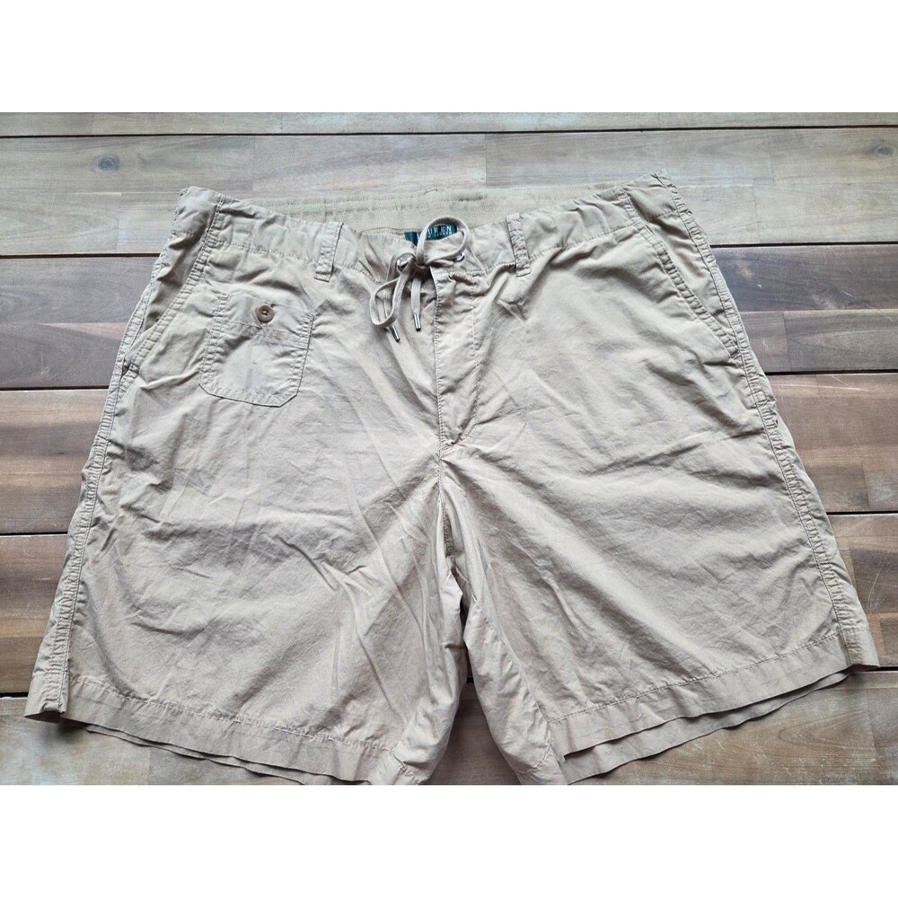 Lauren Ralph Laren women's khaki shorts, 8 inch inseam,  sz 16 100% Cotton
